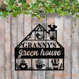 Custom Granny Green House Metal Hanging Garden Sign Welcome to Our Garden Memory Garden Sign Grandparent Day Garden