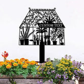 Custom Green House Garden Metal Sign Flower Sign with Stakes Outdoor Metal Sign Metal Yard Art Housewarming Gift Garden