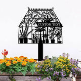 Custom Green House Garden Metal Sign Flower Sign with Stakes Outdoor Metal Sign Metal Yard Art Housewarming Gift Garden
