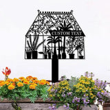 Custom Green House Garden Metal Sign Flower Sign with Stakes Outdoor Metal Sign Metal Yard Art Housewarming Gift Garden