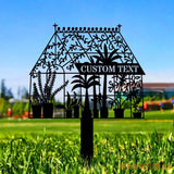 Custom Green House Garden Metal Sign Flower Sign with Stakes Outdoor Metal Sign Metal Yard Art Housewarming Gift Garden
