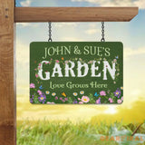 Custom Green House Garden Sign Custom Metal Hanging Garden Sign Personalized Metal Gardening Gift Gardener Name Sign
