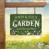 Custom Green House Garden Sign Custom Metal Hanging Garden Sign Personalized Metal Gardening Gift Gardener Name Sign