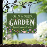 Custom Green House Garden Sign Custom Metal Hanging Garden Sign Personalized Metal Gardening Gift Gardener Name Sign