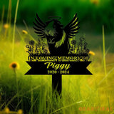 Custom Guinea Pig with Wings Memorial Metal Stake Guinea Pig Loss Sympathy Sign Pet Grave Markers Remembrance Stake