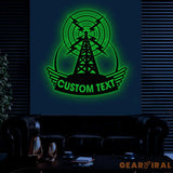 Custom Ham Radio Metal Sign with LED Light Personalized Amateur Radio Name Sign Radio Operator Decoration Amateur Call