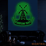 Custom Ham Radio Metal Sign with LED Light Personalized Amateur Radio Name Sign Radio Operator Decoration Amateur Call