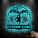 Custom Hanging Chimp Monkey Metal Wall Art Led Light - Boys And Girls Nursery Decoration Gift - Personalized Chimp