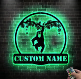 Custom Hanging Chimp Monkey Metal Wall Art Led Light - Boys And Girls Nursery Decoration Gift - Personalized Chimp