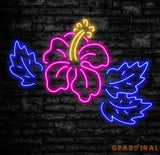Custom Hibiscus Flower Neon Sign Hawaiian Flower LED Light Hawaii Floral Neon Light Tropical Flower Sign Bedroom Wall