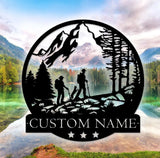 Custom Hiking Metal Wall Art - Couple Name Hiking Signs - Hiking Metal Sign - Hiking Couple | GearViral