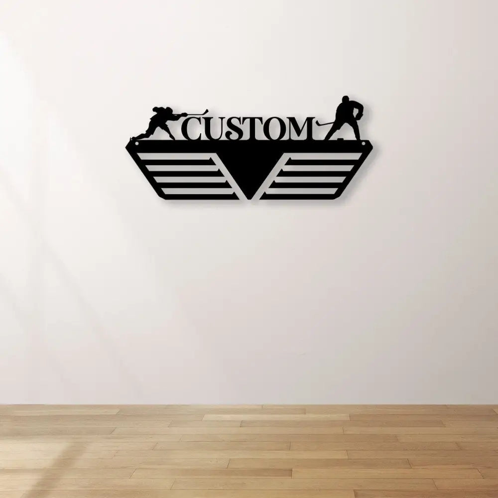 Custom Hockey Medal Hanger Metal With LED Light Hockey Gift Hockey House Decor Medal Display Awards Sign Wall Hanger