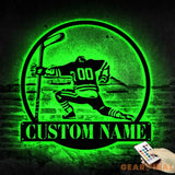 Custom Hockey Metal Sign with Led Light - Hockey Coach Gift Hockey Gifts for Team - Hockey Wall Decor - Hockey Player