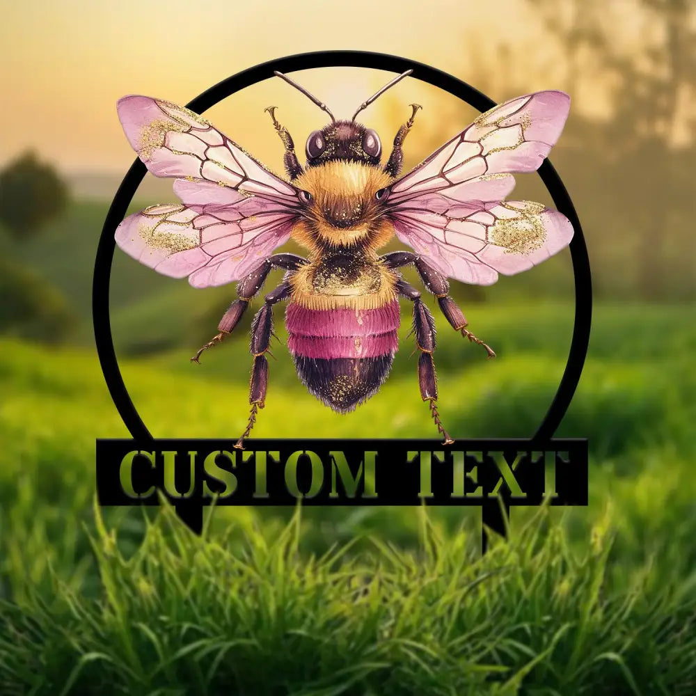 Custom Honey Bee Garden Sign Personalized Name Garden Stake Metal Garden Sign Gardener Name Sign Gardener Gift Yard