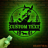 Custom Horse Farm Metal Sign with LED Lights - Personalized Horse Name Wall Art - Rustic Tree Decor for Ranch Stable or