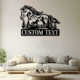Custom Horse Metal Sign Personalized Horse Ranch Welcome Sign Horse Metal Wall Art Horse Wall Decor Horse Farmhouse