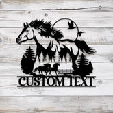 Custom Horse Metal Sign Personalized Horse Ranch Welcome Sign Horse Metal Wall Art Horse Wall Decor Horse Farmhouse