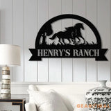 Custom Horse Ranch Sign Personalized Metal Ranch Sign Metal Hose Sign Camp Sign Horse Stall Horse Farm Decor Barn Sign