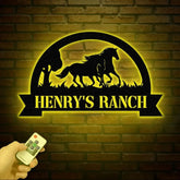 Custom Horse Ranch Sign Personalized Metal Ranch Sign Metal Hose Sign Camp Sign Horse Stall Horse Farm Decor Barn Sign