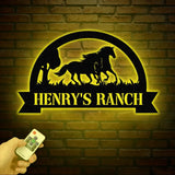Custom Horse Ranch Sign Personalized Metal Ranch Sign Metal Hose Sign Camp Sign Horse Stall Horse Farm Decor Barn Sign