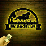 Custom Horse Ranch Sign Personalized Metal Ranch Sign Metal Hose Sign Camp Sign Horse Stall Horse Farm Decor Barn Sign