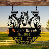 Custom Horse Ranch Sign Personalized Metal Ranch Sign Metal Hose Sign Camp Sign Horse Stall Horse Farm Decor Barn Sign