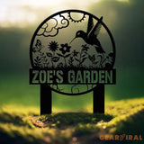 Custom Hummingbird Garden Sign Personalized Name Garden Stake Metal Garden Sign Gardener Name Sign Gardener Gift Yard
