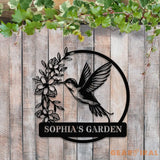 Custom Hummingbird Metal Garden Decor Hummingbird Garden Sign Hummingbird wall art Personalized Garden Decor Custom