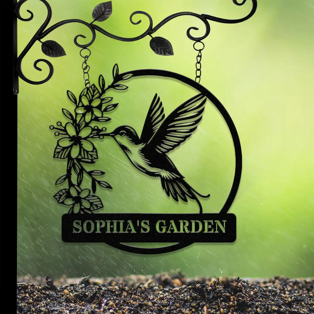 Custom Hummingbird Metal Garden Decor Hummingbird Garden Sign Hummingbird wall art Personalized Garden Decor Custom