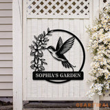 Custom Hummingbird Metal Garden Decor Hummingbird Garden Sign Hummingbird wall art Personalized Garden Decor Custom