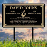 Custom Hunting Memorial Stake - Cemetery Grave Marker Fishing Memorial Stake In Memory of Hunter or Fisher Sympathy