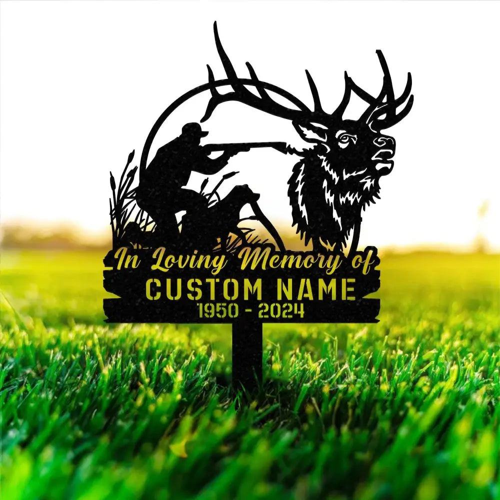 Custom Hunting Memorial Stake Fishing Memorial Stake Fisher Loss Cemetery Stake Grave Marker In Memorial Of Gift Hunter
