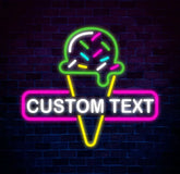 Custom Ice Cream Neon Sign Neon Light for Business Store Cafe Drink Shop Office Bedroom Restaurant Decor Christmas Gift