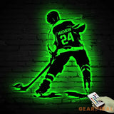 Custom Ice Hockey Metal Wall Art LED Light - Personalized Player Stick Sign Home Decor - Ideal for Home Decor & Gift