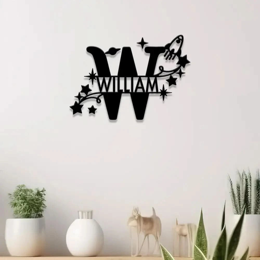 Custom Initial Baby Name Sign with Led Light Personalized Children’s Name Bedroom Sign Nursery Sign Baby Boy Girl Name
