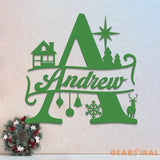 Custom Initial Christmas Metal Sign Personalized Christmas Name Sign Christmas Decor Christmas Family Gift Letter Decor