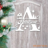 Custom Initial Christmas Metal Sign Personalized Christmas Name Sign Christmas Decor Christmas Family Gift Letter Decor