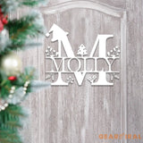 Custom Initial Christmas Metal Sign Personalized Christmas Name Sign Christmas Decor Christmas Family Gift Letter Decor