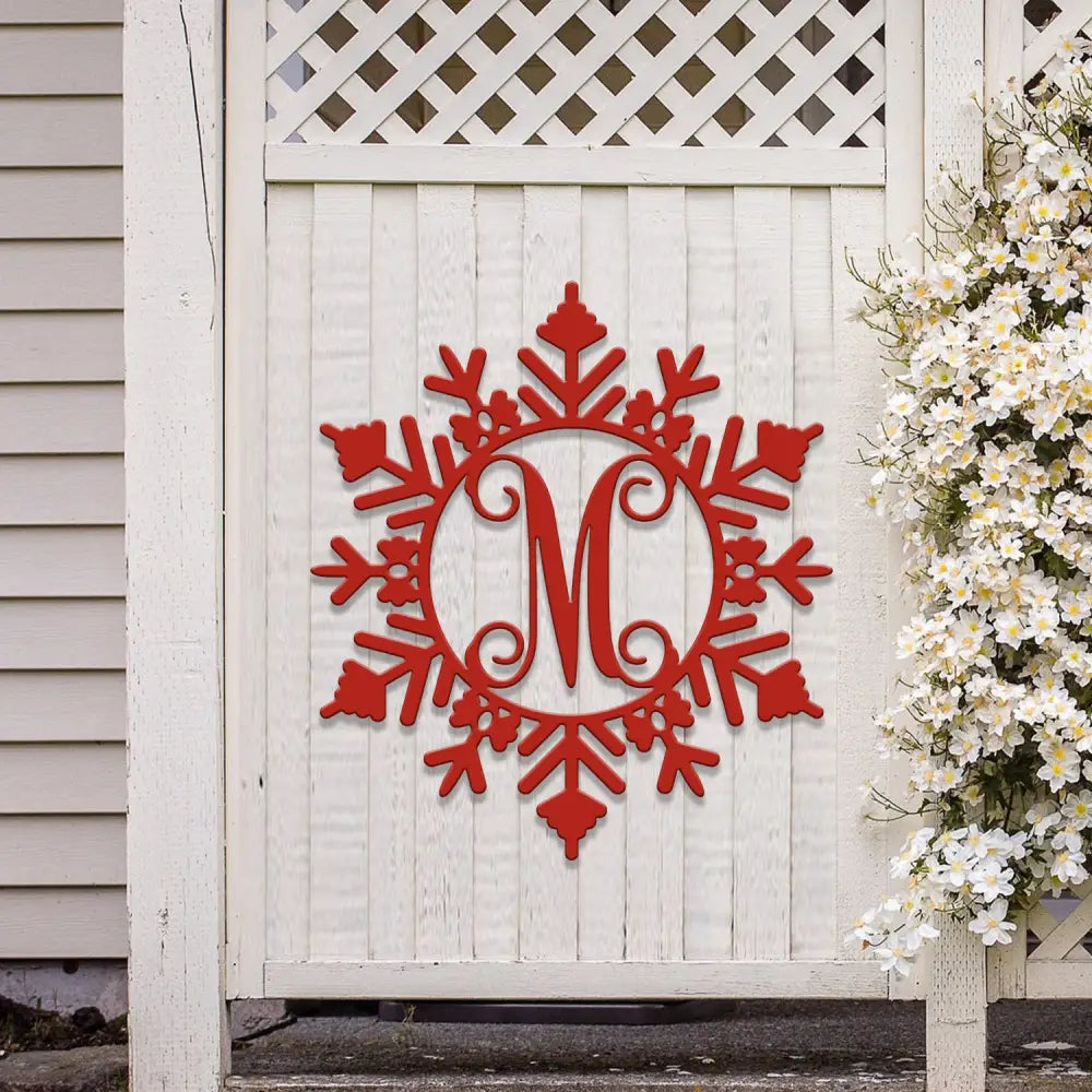 Custom Initial Christmas Metal Sign Personalized Snowflake Name Sign Christmas Decor Christmas Family Gift Letter Decor