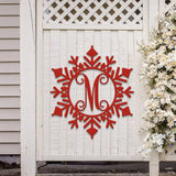 Custom Initial Christmas Metal Sign Personalized Snowflake Name Sign Christmas Decor Christmas Family Gift Letter Decor