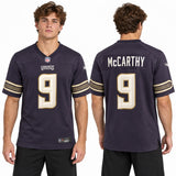Custom J.J. McCarthy Minnesota Vikings Fan Inspired 2026 Rivalries Collection Game Jersey - Purple