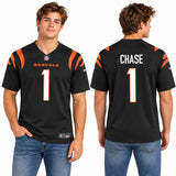 Custom Ja'Marr Chase Cincinnati Bengals Fan Inspired Alternate Game Jersey - Orange