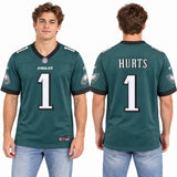 Custom Jalen Hurts Philadelphia Eagles Fan Inspired Team Game Jersey - Midnight Green