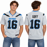 Custom Jared Goff Detroit Lions Fan Inspired 2026 Rivalries Collection Game Jersey - Silver