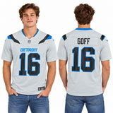 Custom Jared Goff Detroit Lions Fan Inspired 2026 Rivalries Collection Stitched Premium Limited Jersey - Silver