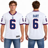Custom Jaxson Dart New York Giants Fan Inspired Vintage White Premium Untouchable Stitched Premium Limited Jersey - White