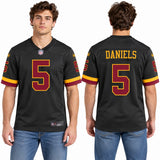Custom Jayden Daniels Washington Commanders Fan Inspired Alternate Hail Raiser Game Jersey - Black