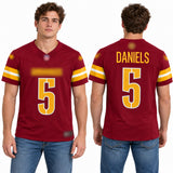 Custom Jayden Daniels Washington Commanders Fan Inspired Team Premium F.U.S.E. Elite Jersey - Burgundy