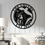 Custom Jesus And Cross Metal Sign with Led Light Personalized Faith Cross Metal Sign Family Name Sign Christian Sign