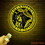 Custom Jesus And Cross Metal Sign with Led Light Personalized Faith Cross Metal Sign Family Name Sign Christian Sign